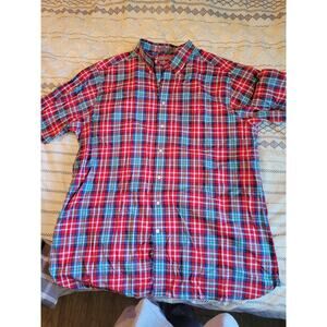 Mens short sleeved button up shirt